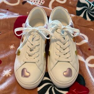 Kurt Geiger White Sneakers with Gold and Purple Accents
